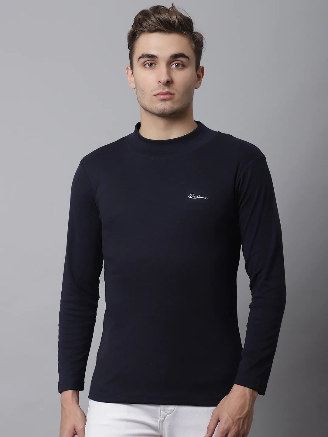 Black high neck outlet t shirts men's