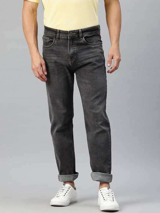 Men Grey Relaxed Fit Stretchable Jeans