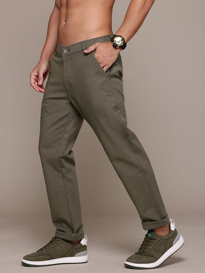 Men Grey Relaxed Fit Trousers