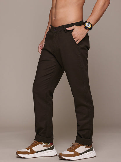 Men Brown Relaxed Fit Trousers