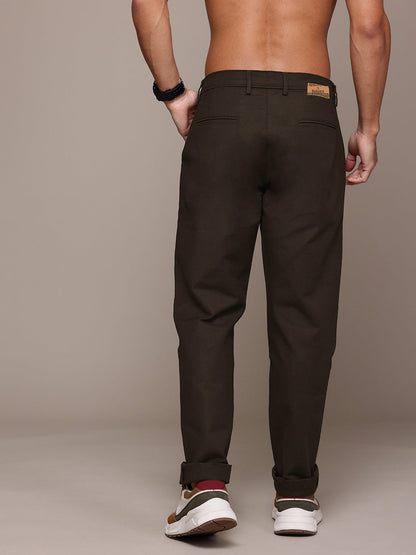 Men Brown Relaxed Fit Trousers