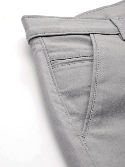 Men Grey Relaxed Fit Trousers