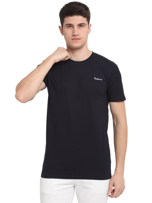 Men Navy Blue Slim Fit T-shirt