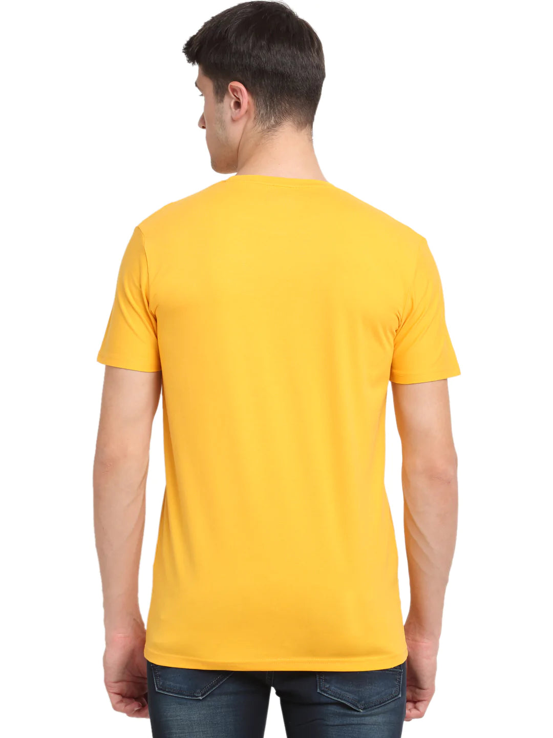 Men Mustard Yellow Slim Fit T-shirt