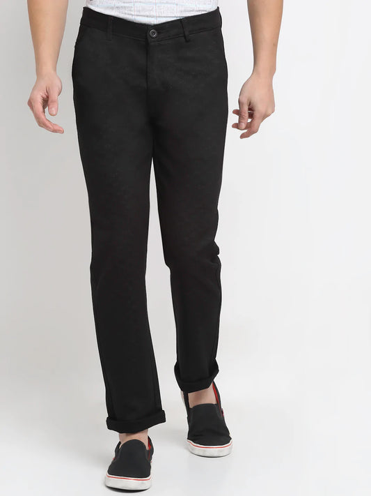 Men Black Slim Fit Chinos Trousers