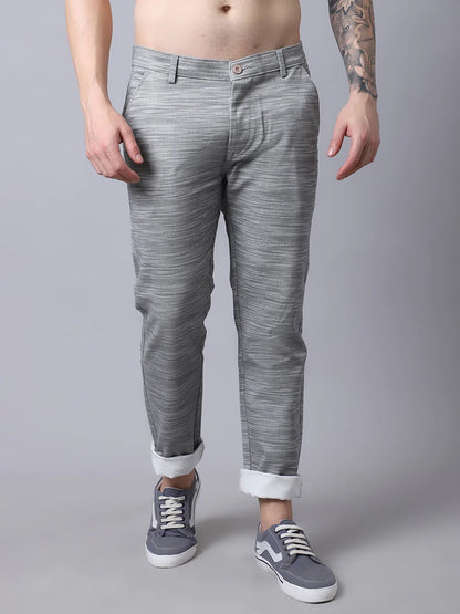 Men Grey Slim Fit Trousers