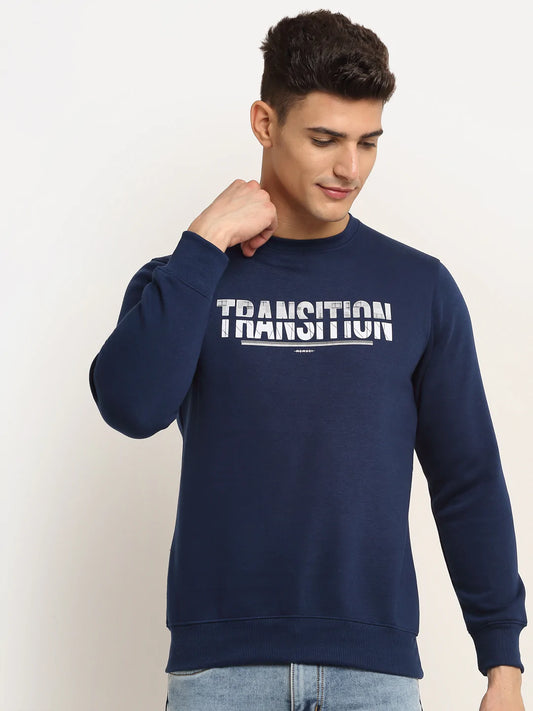 Men Blue Printed Sweatshirt