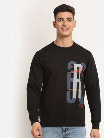 Men Black Printed Sweatshirt