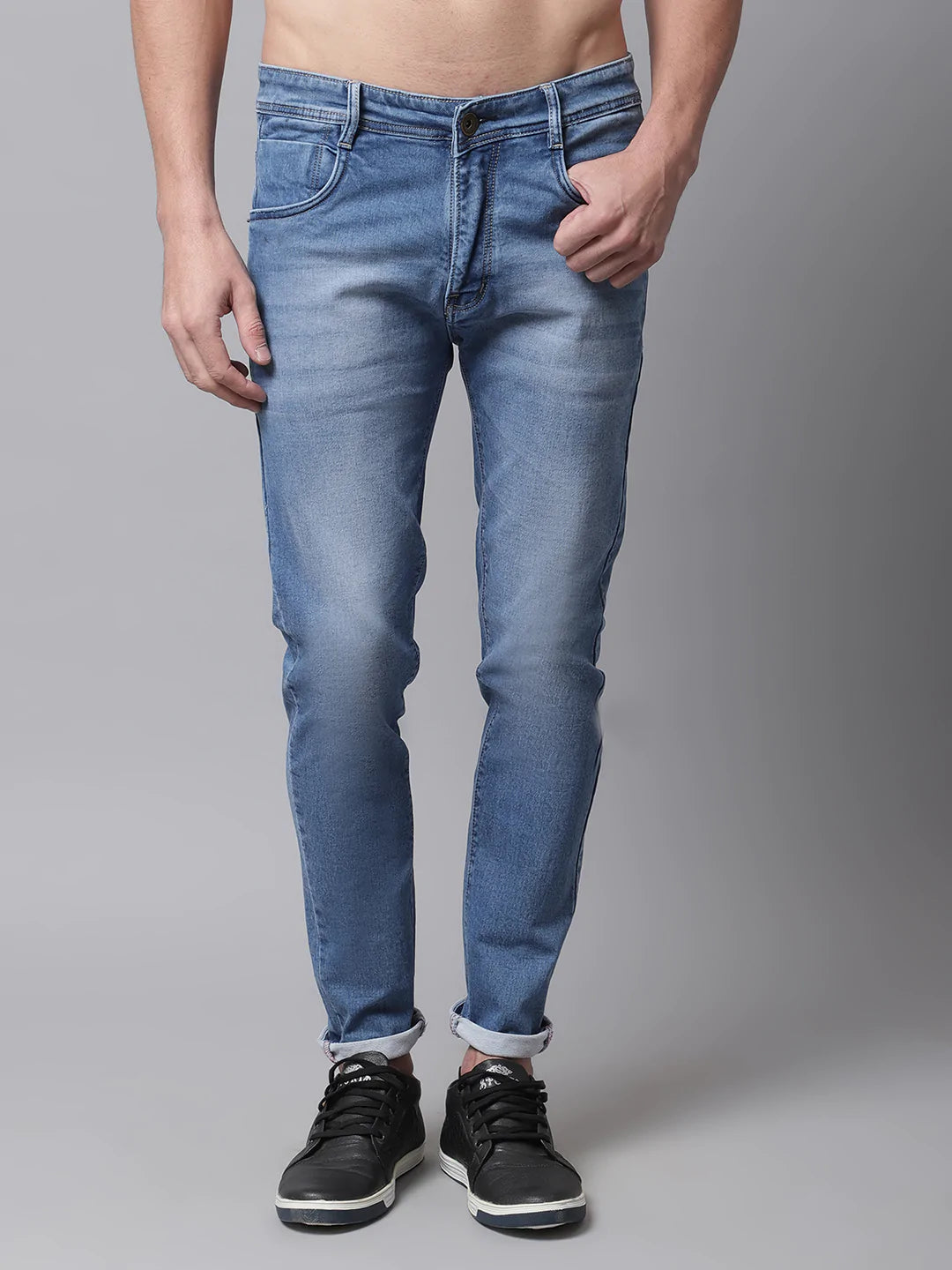 Men Blue Slim Fit Light Fade Stretchable Jeans