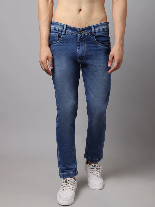 Men Blue Slim Fit Light Fade Stretchable Jeans