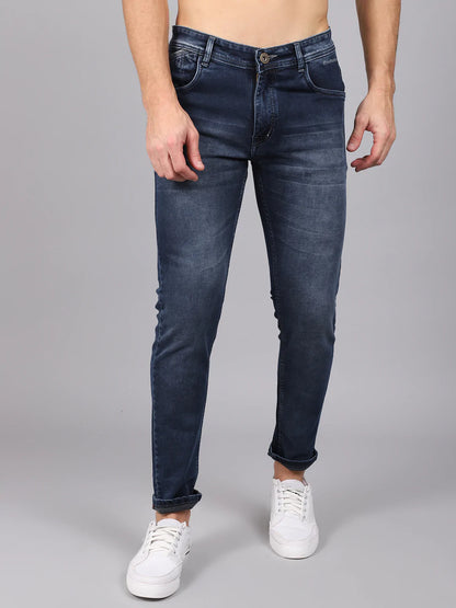 Men Blue Slim Fit Heavy Fade Stretchable Jeans