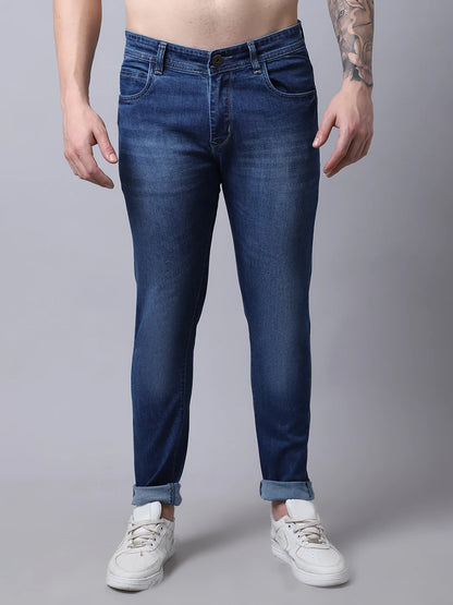 Men Blue Slim Fit Light Fade Stretchable Jeans