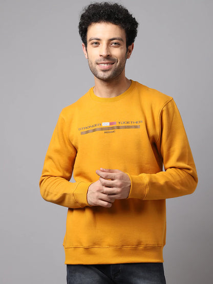 Men Mustard Printed Sweatshirt