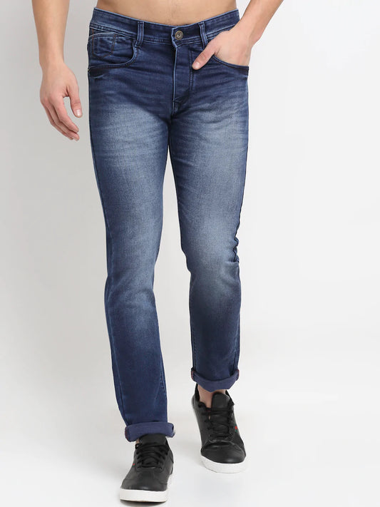 Men Blue Slim Fit Heavy Fade Stretchable Jeans