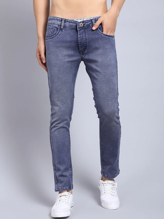 Men Blue Slim Fit Heavy Fade Stretchable Jeans