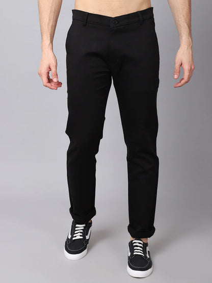 Men Black Slim Fit Trousers