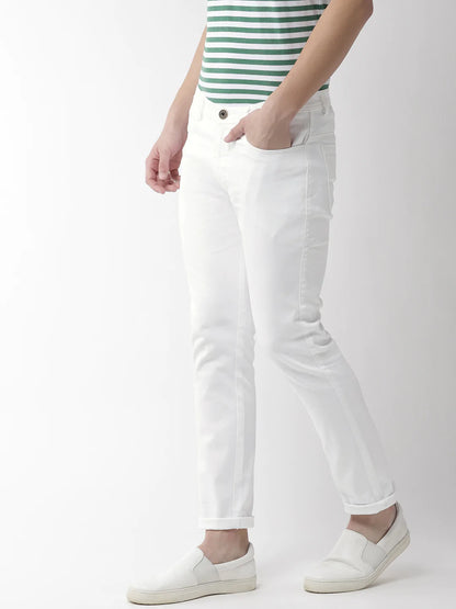 Men White Slim Fit Denims