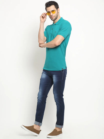 Men Blue Slim Fit Heavy Fade Stretchable Jeans