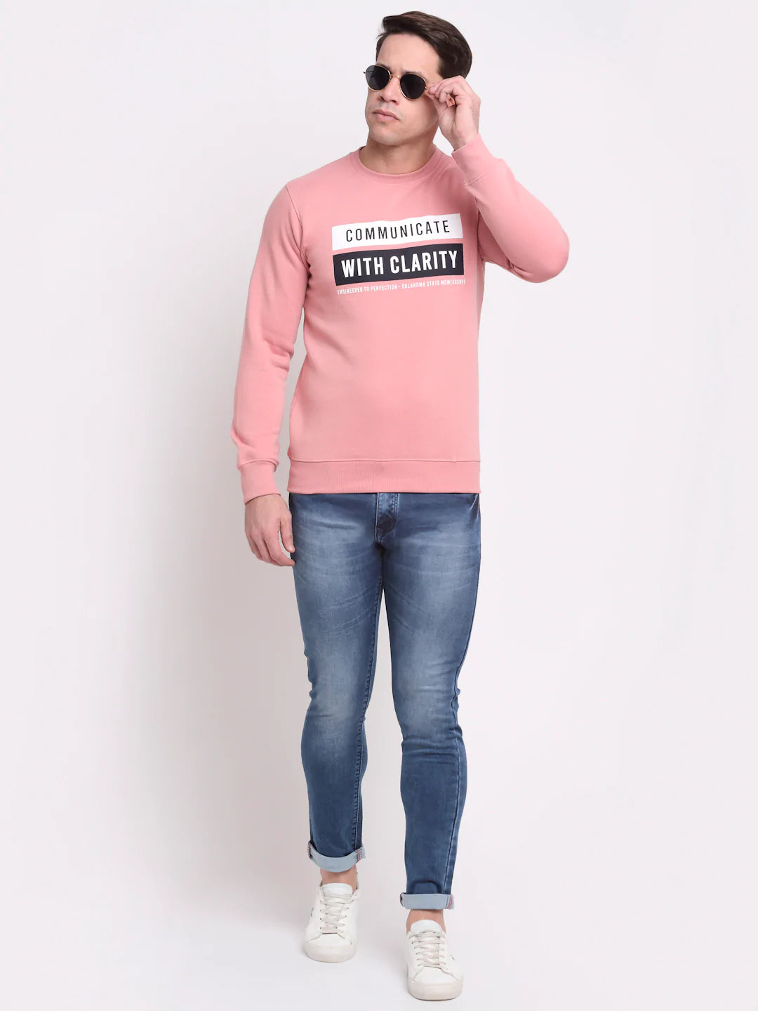 Men Pink Printed Sweatshirt