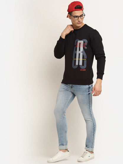 Men Black Printed Sweatshirt