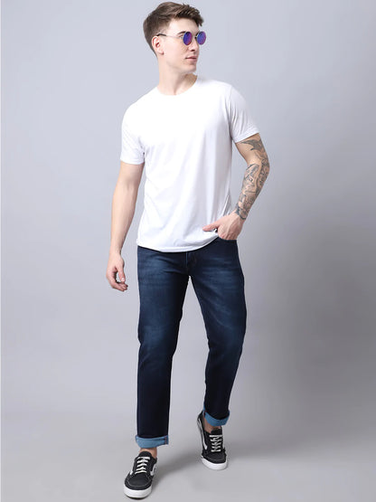 Men Blue Light Fade Stretchable Jeans