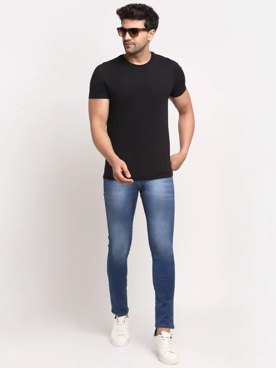 Men Blue Slim Fit Heavy Fade Stretchable Jeans