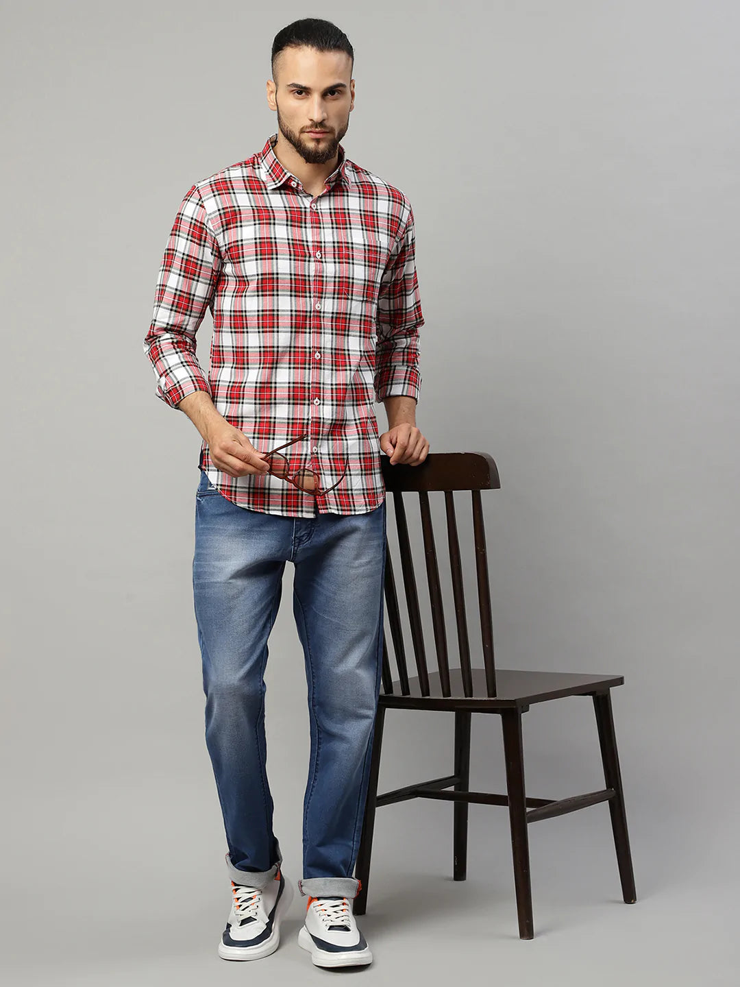 Men Multicoloured Slim Fit Tartan Checks Checked Casual Shirt