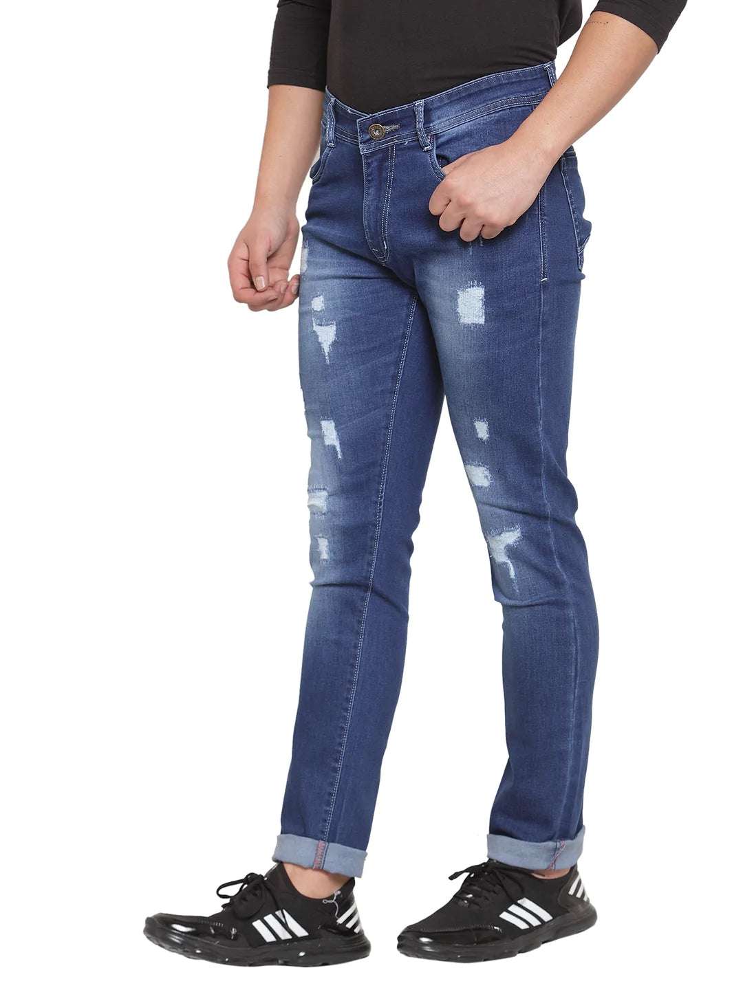 Men Blue Slim Fit Distressed Denims