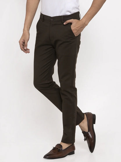 Men Brown Slim Fit Chinos Trousers