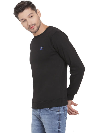 Men Black Slim Fit Sweatshirts