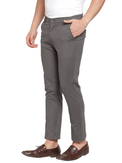 Men Grey Slim Fit Trousers