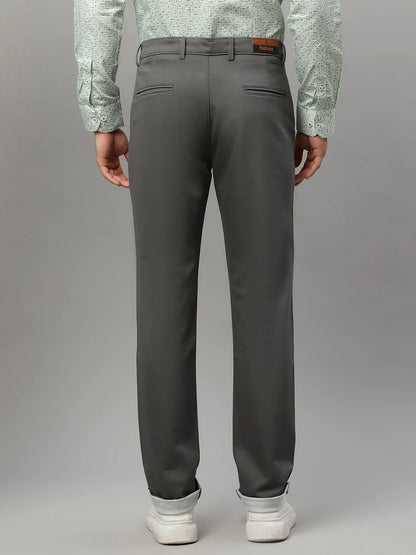 Men Grey Slim Fit Trousers