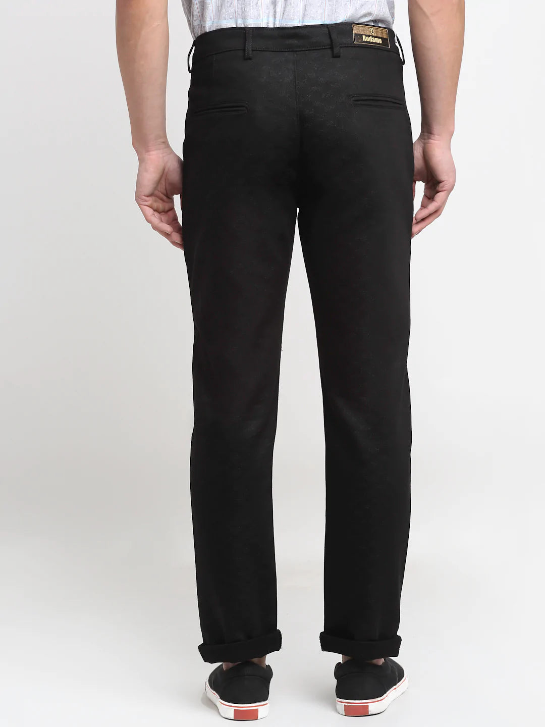 Men Black Slim Fit Chinos Trousers