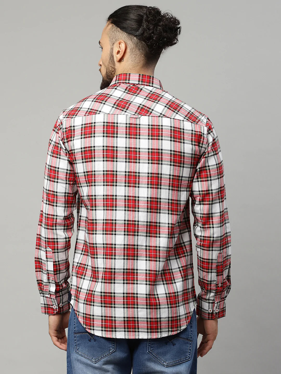 Men Multicoloured Slim Fit Tartan Checks Checked Casual Shirt