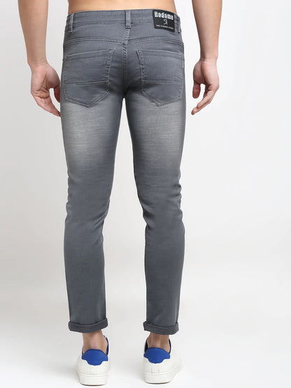 Men Grey Slim Fit Heavy Fade Stretchable Jeans