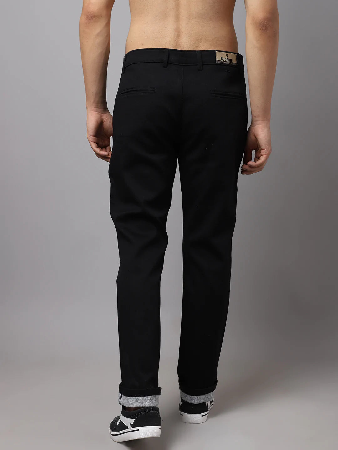 Men Black Slim Fit Chinos Trousers