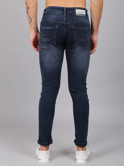 Men Blue Slim Fit Heavy Fade Stretchable Jeans