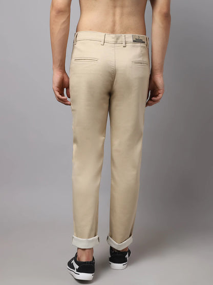 Men Beige Slim Fit Chinos Trouser