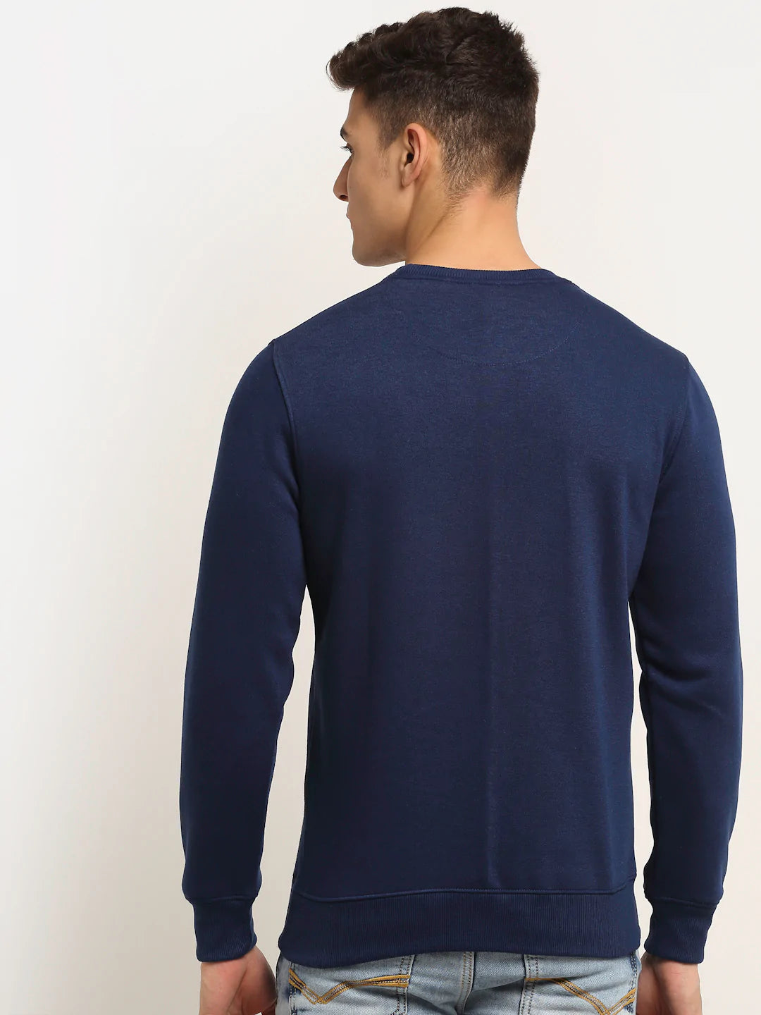 Men Navy Blue Printed Sweatshirt