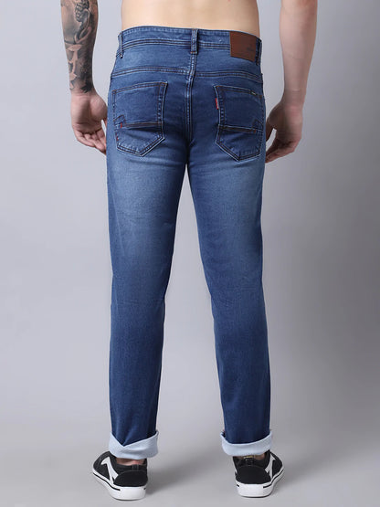 Men Blue Slim Fit Heavy Fade Stretchable Jeans