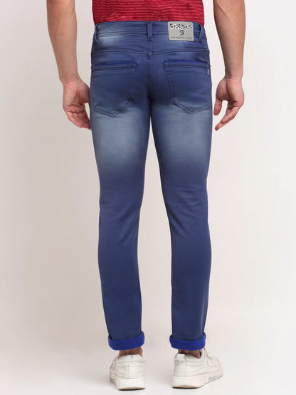 Men Blue Slim Fit Heavy Fade Stretchable Jeans