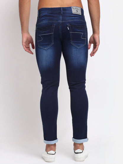 Men Blue Slim Fit Heavy Fade Stretchable Jeans