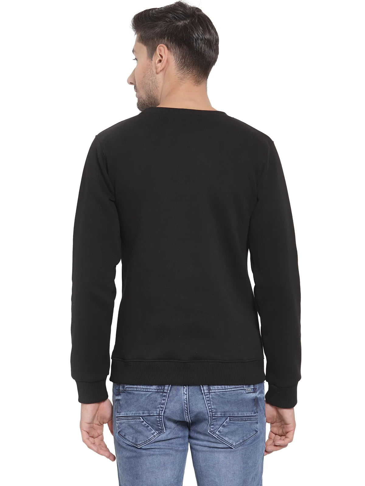 Men Black Slim Fit Sweatshirts