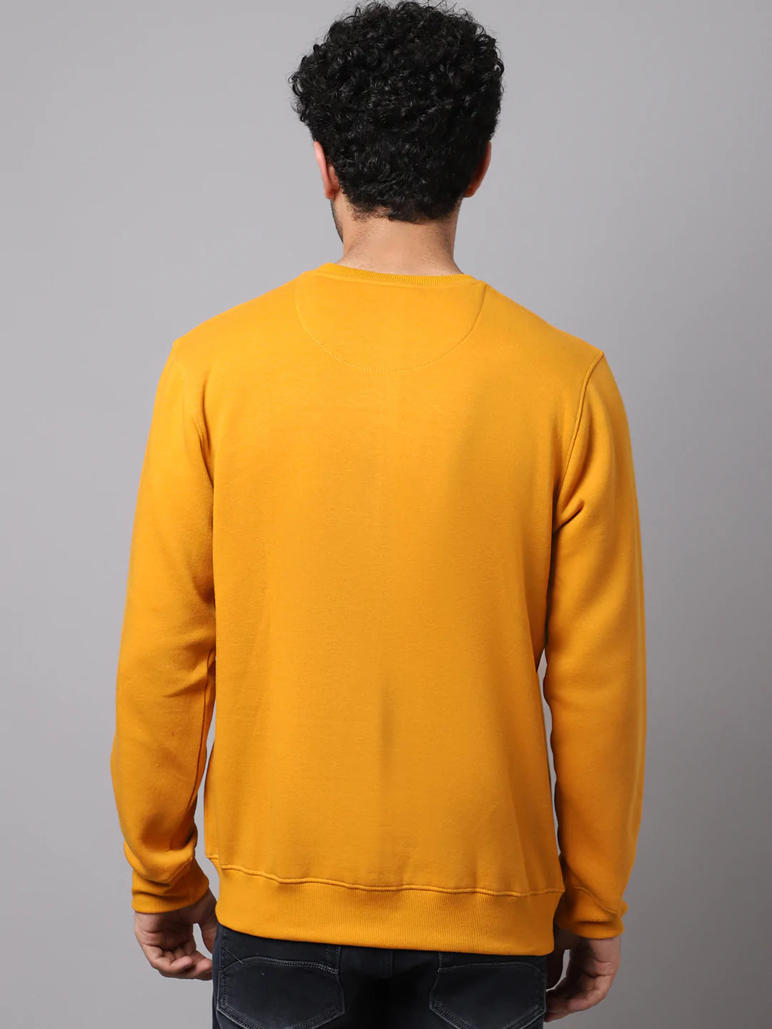 Men Mustard Printed Sweatshirt