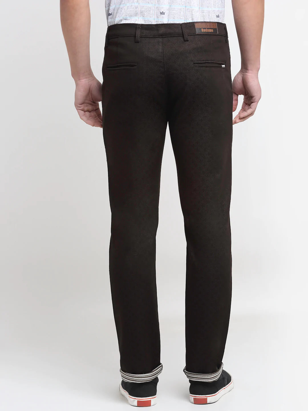 Men Brown Slim Fit Cotton Trousers