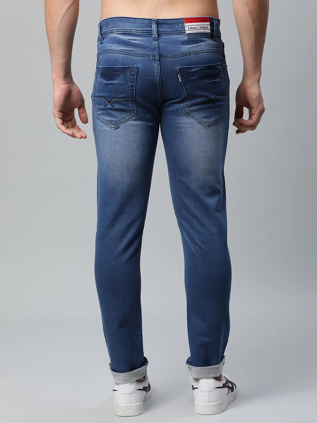 Men Blue Slim Fit Light Fade Mid-Rise Stretchable Jeans