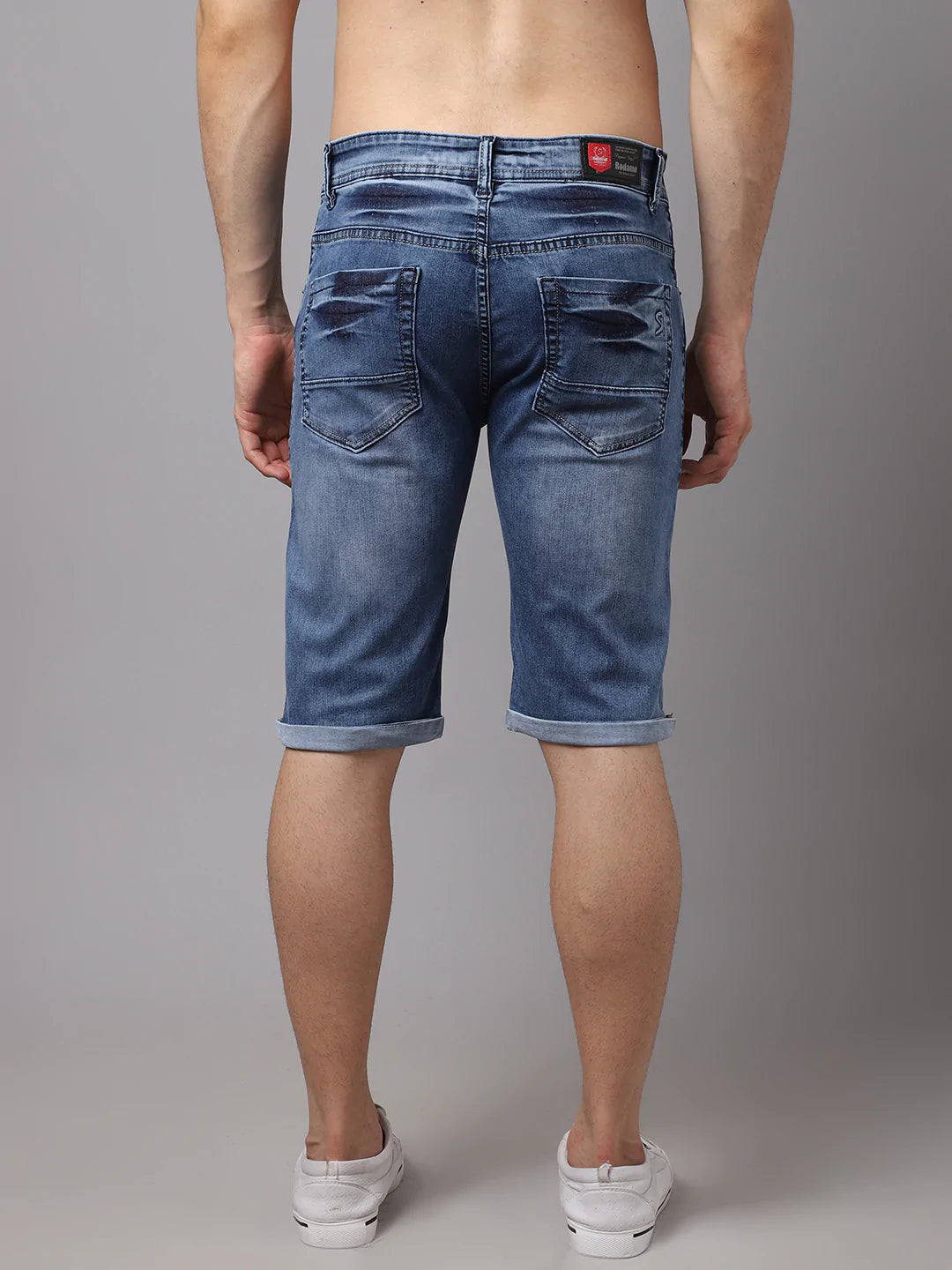 Men Blue Slim Fit Denim Shorts