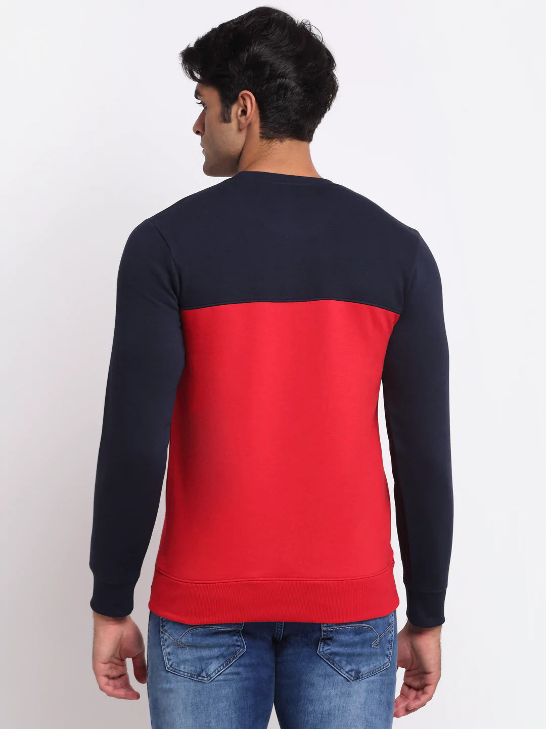 Men Red Colourblocked Sweatshirt