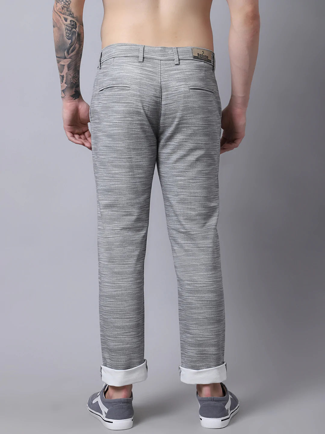 Men Grey Slim Fit Trousers