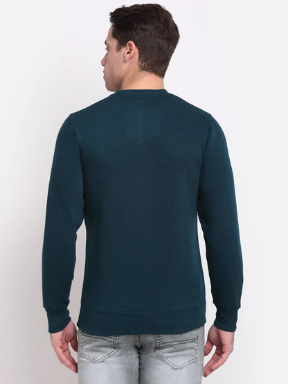 Men Green  Blue Printed Sweatshirt